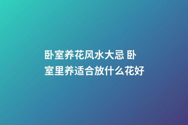 卧室养花风水大忌 卧室里养适合放什么花好